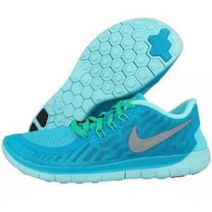 Nike Free 5.0 Youth 6 Running Teal Sneakers